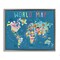 Stupell Industries World Map with Landmarks Framed Floater Canvas Wall Art Design by Carla Daly